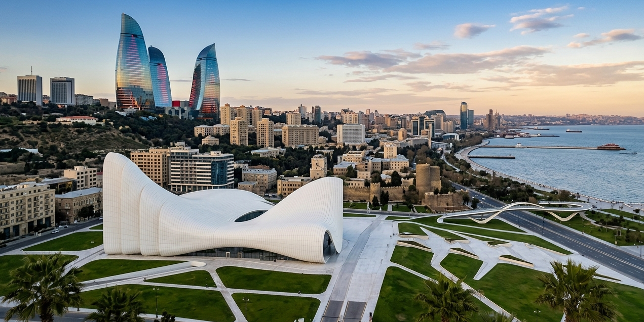 Baku Heydar Aliyev Center panorama